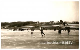 Uferansicht von Drobollach vom zugefrorenem See - Drobollach am Faaker See - alte historische Fotos Ansichten Bilder Aufnahmen Ansichtskarten 