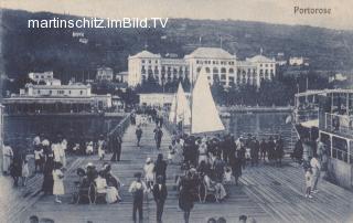 Portorose mit Kapinslki Palace Hotel - Europa - alte historische Fotos Ansichten Bilder Aufnahmen Ansichtskarten 