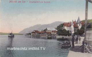 Millstatt, Strandpartie mit Kurpark  - Europa - alte historische Fotos Ansichten Bilder Aufnahmen Ansichtskarten 