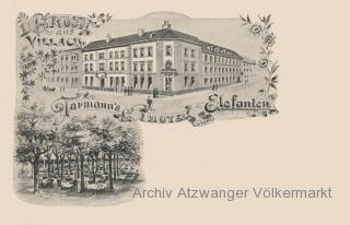 Villach, Tarmanns Hotel zum Elefanten - Kärnten - alte historische Fotos Ansichten Bilder Aufnahmen Ansichtskarten 