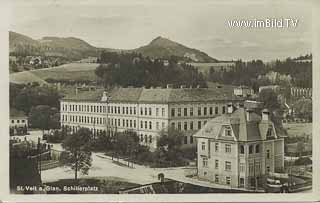 Schillerplatz in St. Veit - Sankt Veit an der Glan - alte historische Fotos Ansichten Bilder Aufnahmen Ansichtskarten 