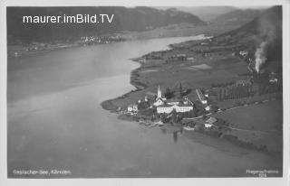 Luftbildaufnahme von Ossiach - Feldkirchen - alte historische Fotos Ansichten Bilder Aufnahmen Ansichtskarten 