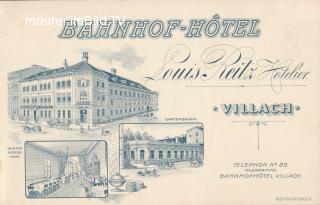 Bahnhofshotel Louis Reitz in Villach - Villach-Innere Stadt - alte historische Fotos Ansichten Bilder Aufnahmen Ansichtskarten 