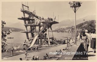 Millstatt, Strandbad mit Sprungturm - Oesterreich - alte historische Fotos Ansichten Bilder Aufnahmen Ansichtskarten 