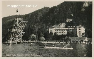 Grandhotel Annenheim mit Sprungturm - Oesterreich - alte historische Fotos Ansichten Bilder Aufnahmen Ansichtskarten 