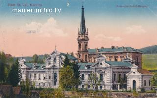 St. Veit mit Kronprinz Rudolfs Spital - Oesterreich - alte historische Fotos Ansichten Bilder Aufnahmen Ansichtskarten 