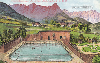 Schwimmbad in Bischhofshofen - Salzburg - alte historische Fotos Ansichten Bilder Aufnahmen Ansichtskarten 