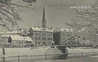 Draubrücke im Winter - Oesterreich - alte historische Fotos Ansichten Bilder Aufnahmen Ansichtskarten 