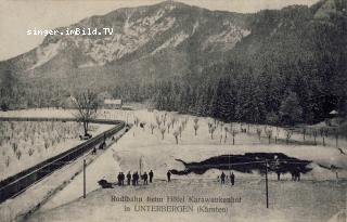 Unterbergen Rodelbahn beim Hotel Karawankenhof - Oesterreich - alte historische Fotos Ansichten Bilder Aufnahmen Ansichtskarten 