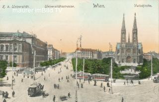 Universität Wien und Votivkirche - Oesterreich - alte historische Fotos Ansichten Bilder Aufnahmen Ansichtskarten 