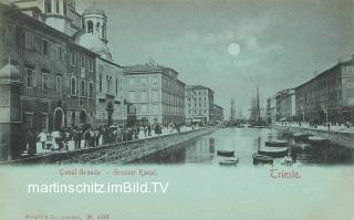 Triest Canal Grande - Mondscheinkarte - Triest - alte historische Fotos Ansichten Bilder Aufnahmen Ansichtskarten 