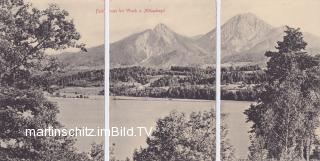 Panoramaansicht vom Faakersee - 3 Karten Bild - Finkenstein am Faaker See - alte historische Fotos Ansichten Bilder Aufnahmen Ansichtskarten 