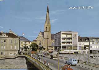 Villach - Draubrücke und Nikolaikirche - Villach(Stadt) - alte historische Fotos Ansichten Bilder Aufnahmen Ansichtskarten 