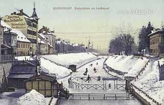 Eislaufen am Lendkanal - Klagenfurt(Stadt) - alte historische Fotos Ansichten Bilder Aufnahmen Ansichtskarten 