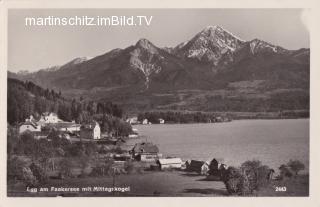 Egger Bucht mit Strandhotel Aschgan - Egg am Faaker See - alte historische Fotos Ansichten Bilder Aufnahmen Ansichtskarten 