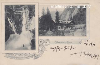 2 Bild Litho Karte - Kaprun mit Kesselfall - Salzburg - alte historische Fotos Ansichten Bilder Aufnahmen Ansichtskarten 