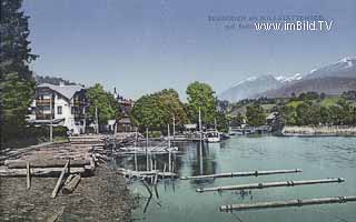 Seebrücke und Steiner in Seeboden - Seeboden - alte historische Fotos Ansichten Bilder Aufnahmen Ansichtskarten 