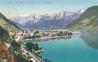 Zell am See gegen das Steinerne Meer - Oesterreich - alte historische Fotos Ansichten Bilder Aufnahmen Ansichtskarten 