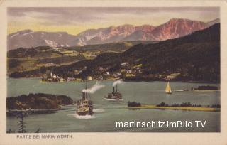 Blick von Pörtschach nach Maria Wörth - Oesterreich - alte historische Fotos Ansichten Bilder Aufnahmen Ansichtskarten 