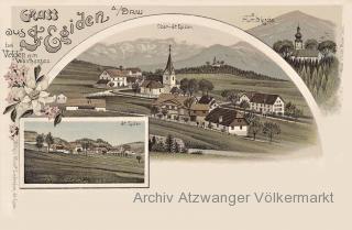 3 Bild Litho Kart -St. Egiden an der Drau - St. Egyden - alte historische Fotos Ansichten Bilder Aufnahmen Ansichtskarten 