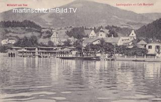 Millstatt ,Landungsplatz mit Cafe Marchetti - Spittal an der Drau - alte historische Fotos Ansichten Bilder Aufnahmen Ansichtskarten 