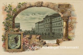 Villach, K.K. Gymnasium - Villach-Innere Stadt - alte historische Fotos Ansichten Bilder Aufnahmen Ansichtskarten 