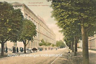 Klagenfurt, Bahnhofstrasse mit Tabak Fabrik - Kärnten - alte historische Fotos Ansichten Bilder Aufnahmen Ansichtskarten 