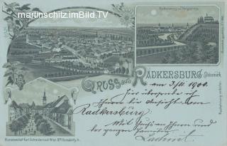 3 Bild Litho - Mondscheinkarte - Radkersburg  - Oesterreich - alte historische Fotos Ansichten Bilder Aufnahmen Ansichtskarten 