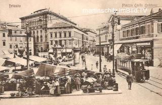 Triest, Piazza Carlo Coldoni - Italien - alte historische Fotos Ansichten Bilder Aufnahmen Ansichtskarten 