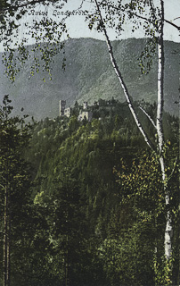 Ruine Landskron aus Richtung St. Magdalen - Villach - alte historische Fotos Ansichten Bilder Aufnahmen Ansichtskarten 