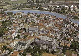 Luftbild Villach Innenstadt - Villach-Innere Stadt - alte historische Fotos Ansichten Bilder Aufnahmen Ansichtskarten 