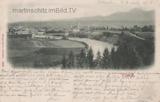 Panoramaansicht auf Villach von St. Martin - Villach(Stadt) - alte historische Fotos Ansichten Bilder Aufnahmen Ansichtskarten 