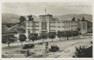 Linz - Parkbad - Oesterreich - alte historische Fotos Ansichten Bilder Aufnahmen Ansichtskarten 