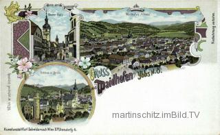 3 Bild Litho Karte - Waidhofen an der Ybbs - Niederösterreich - alte historische Fotos Ansichten Bilder Aufnahmen Ansichtskarten 