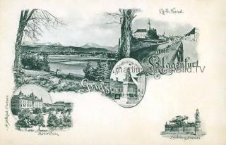 5 Bild Litho Karte - Klagenfurt  - Oesterreich - alte historische Fotos Ansichten Bilder Aufnahmen Ansichtskarten 