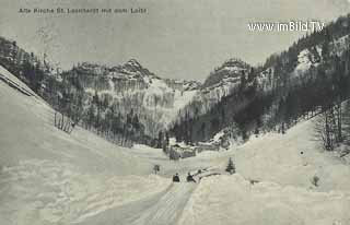 Alte Kirche St. Leonhard mit Loibl - Oesterreich - alte historische Fotos Ansichten Bilder Aufnahmen Ansichtskarten 