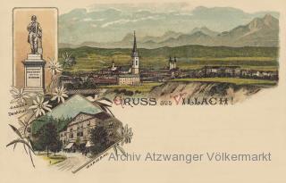 6 Bild Litho Karte Villach - Kärnten - alte historische Fotos Ansichten Bilder Aufnahmen Ansichtskarten 