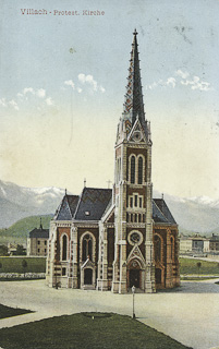 Evangelische Kirche - Villach - alte historische Fotos Ansichten Bilder Aufnahmen Ansichtskarten 