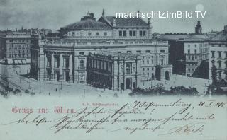 Wien, K.K. Hof-Burgtheater - Mondscheinkarte - Wien,Innere Stadt - alte historische Fotos Ansichten Bilder Aufnahmen Ansichtskarten 