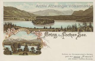 2 Bild Litho Karte Faakersee - Oesterreich - alte historische Fotos Ansichten Bilder Aufnahmen Ansichtskarten 