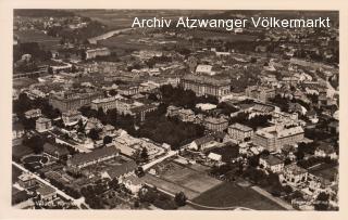 Villach, Flugbild von der Innenstadt - Villach - alte historische Fotos Ansichten Bilder Aufnahmen Ansichtskarten 