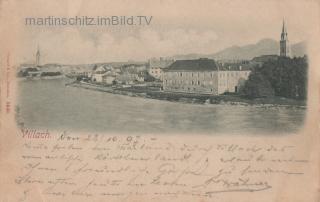 Villach vom Eisenbahndamm - Villach-Innere Stadt - alte historische Fotos Ansichten Bilder Aufnahmen Ansichtskarten 