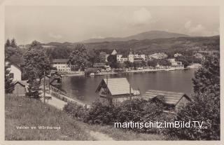 Velden, Blick über die Bucht zum Schloßhotel  - Villach Land - alte historische Fotos Ansichten Bilder Aufnahmen Ansichtskarten 