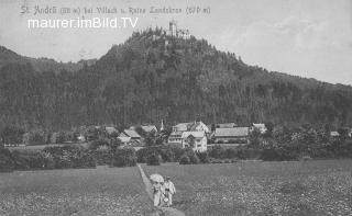 St. Andrä mit Burgruine Landskron - Oesterreich - alte historische Fotos Ansichten Bilder Aufnahmen Ansichtskarten 