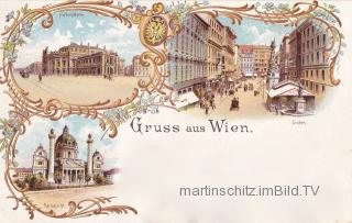 3 Bild Litho Karte - Wien - Oesterreich - alte historische Fotos Ansichten Bilder Aufnahmen Ansichtskarten 
