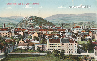 Graz von der St. Josefskirche - Oesterreich - alte historische Fotos Ansichten Bilder Aufnahmen Ansichtskarten 