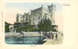 Triest, Schloss Miramare - Triest - alte historische Fotos Ansichten Bilder Aufnahmen Ansichtskarten 