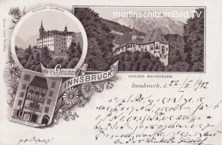 3 Bild Litho Karte - Innsbruck - alte historische Fotos Ansichten Bilder Aufnahmen Ansichtskarten 