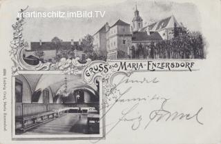 2 Bild Litho Karte - Maria Enzersdorf - Mödling - alte historische Fotos Ansichten Bilder Aufnahmen Ansichtskarten 