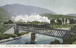 Schnellzug Wien, Station Villach - Europa - alte historische Fotos Ansichten Bilder Aufnahmen Ansichtskarten 